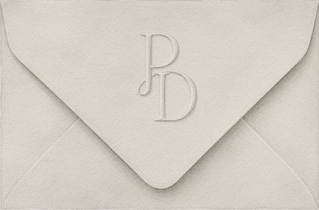 Sobre de invitación Paola y David